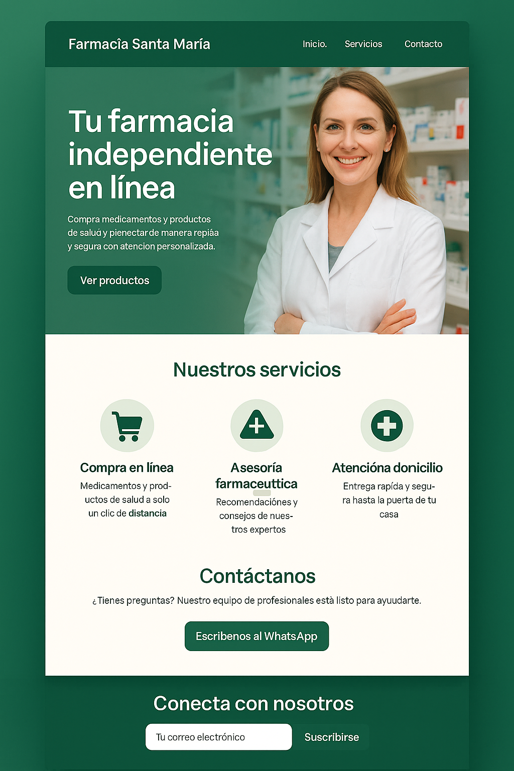 Página web de farmacia
